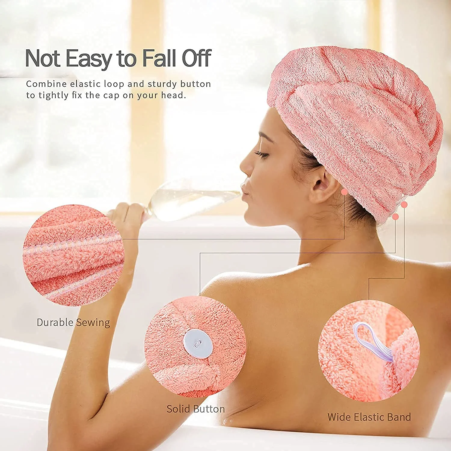 Cotton Hair Towel Wrap for Women