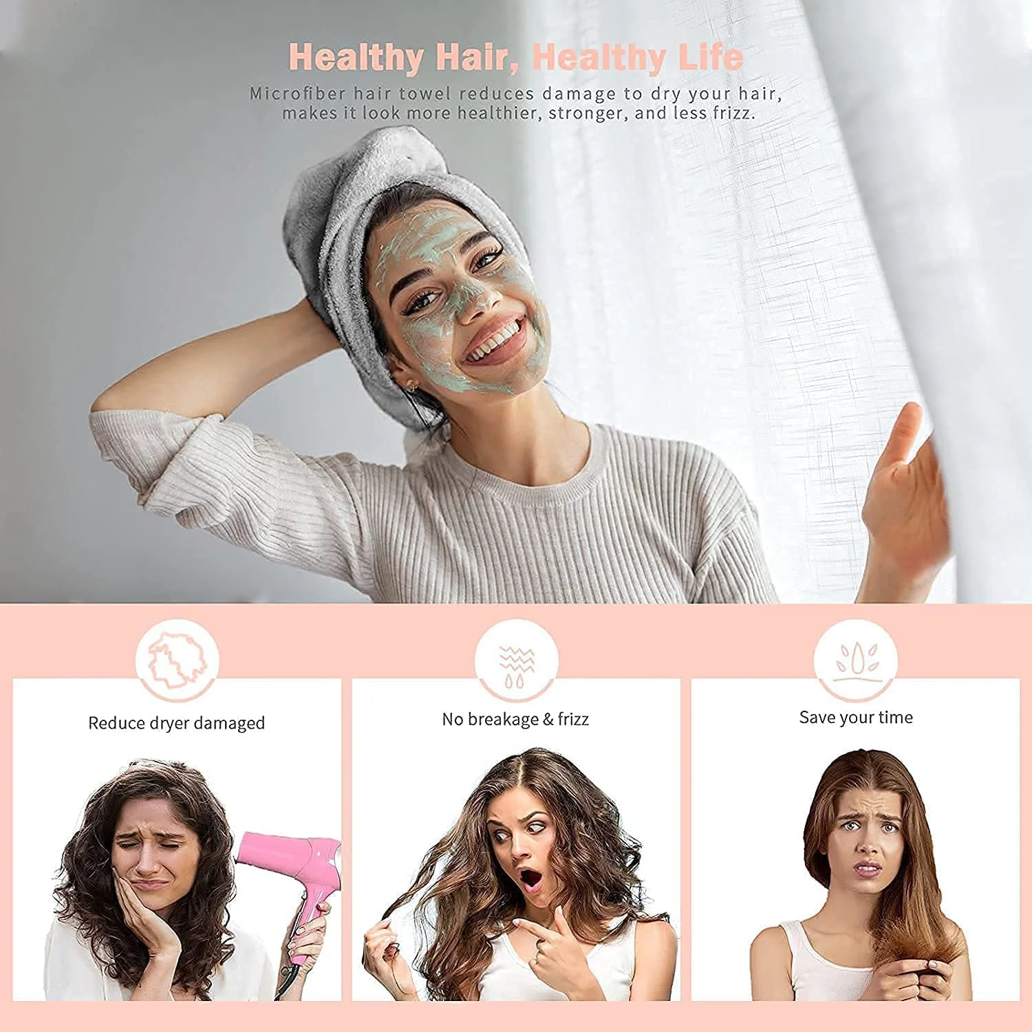 Cotton Hair Towel Wrap for Women